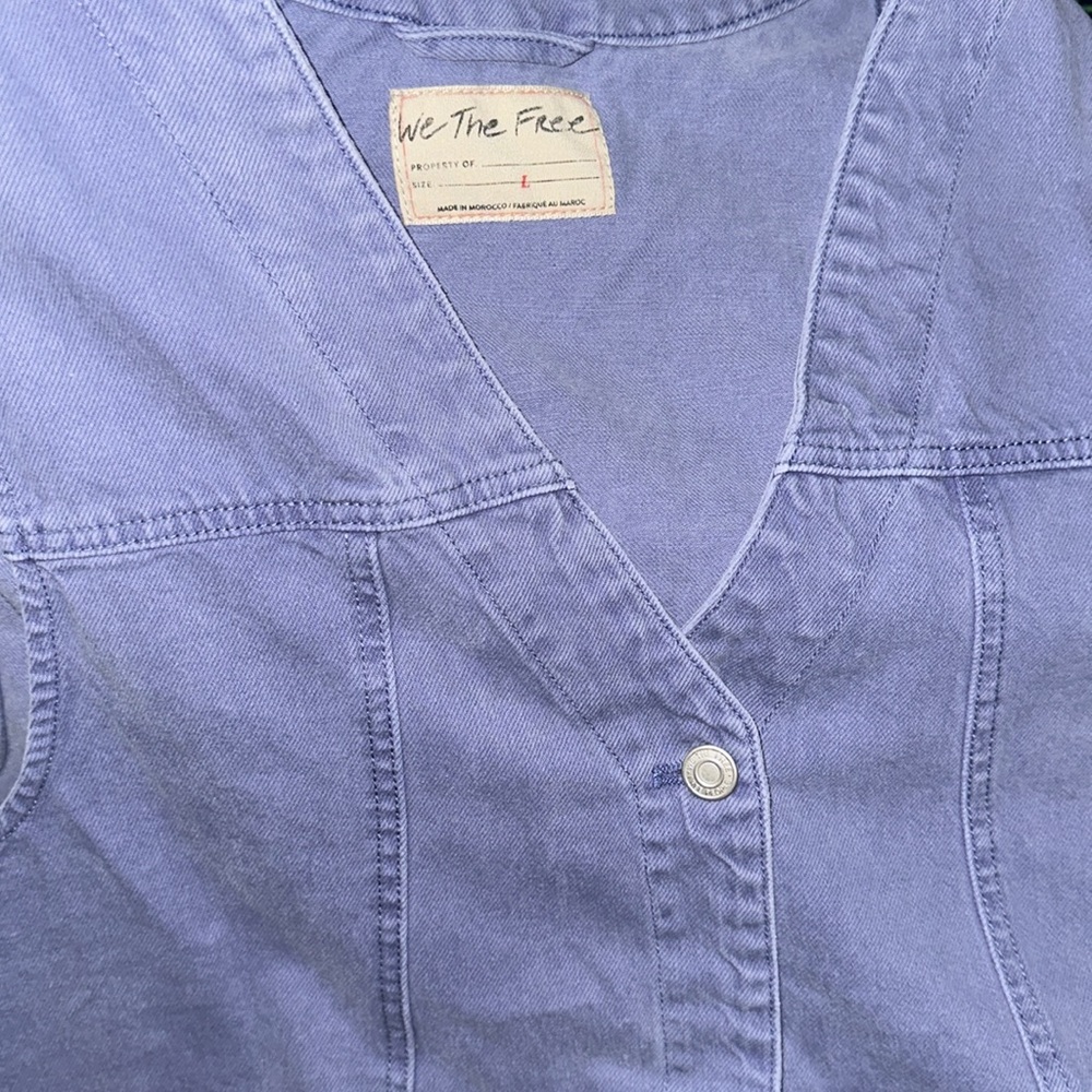 NWT! Free People We The Free Valerie Waistcoat Vest Blue Heron Large - Picture 6 of 15